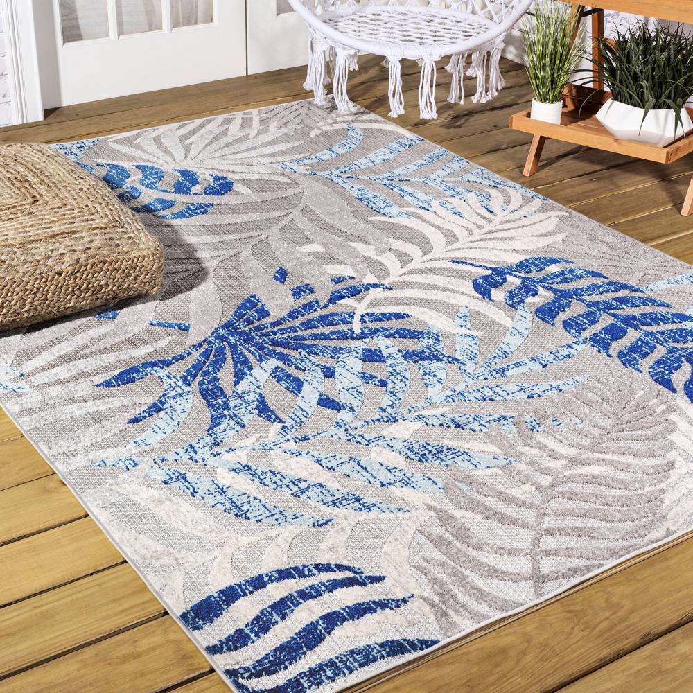 Tropics Palm Leaves Indoor/Outdoor Area Rug. Picture 7