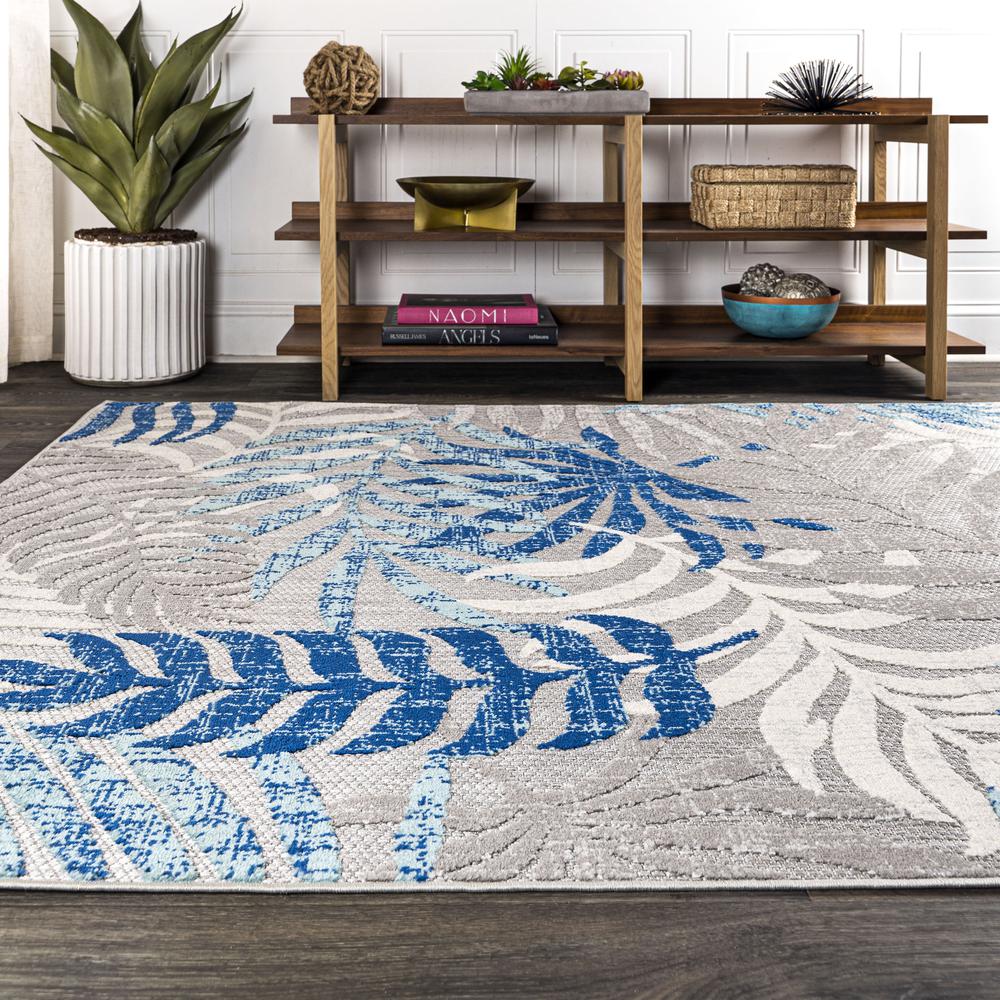 Tropics Palm Leaves Indoor/Outdoor Area Rug. Picture 4