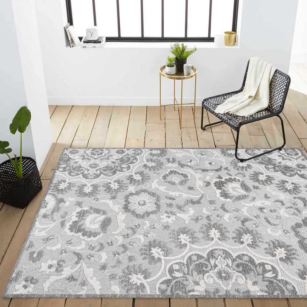 Lucena Modern Medallion High-Low Indoor/Outdoor Area Rug. Picture 16