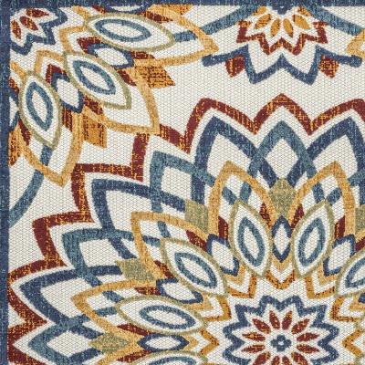 Flora Abstract Bold Mandala High-Low Indoor/Outdoor Area Rug. Picture 19