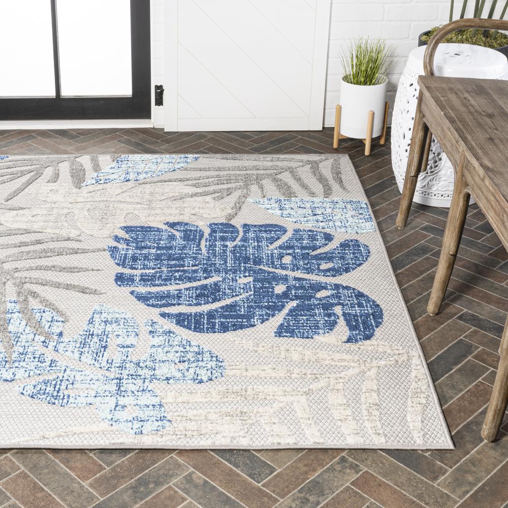 Monstera Tropical Leaf High-Low Indoor/Outdoor Area Rug. Picture 8