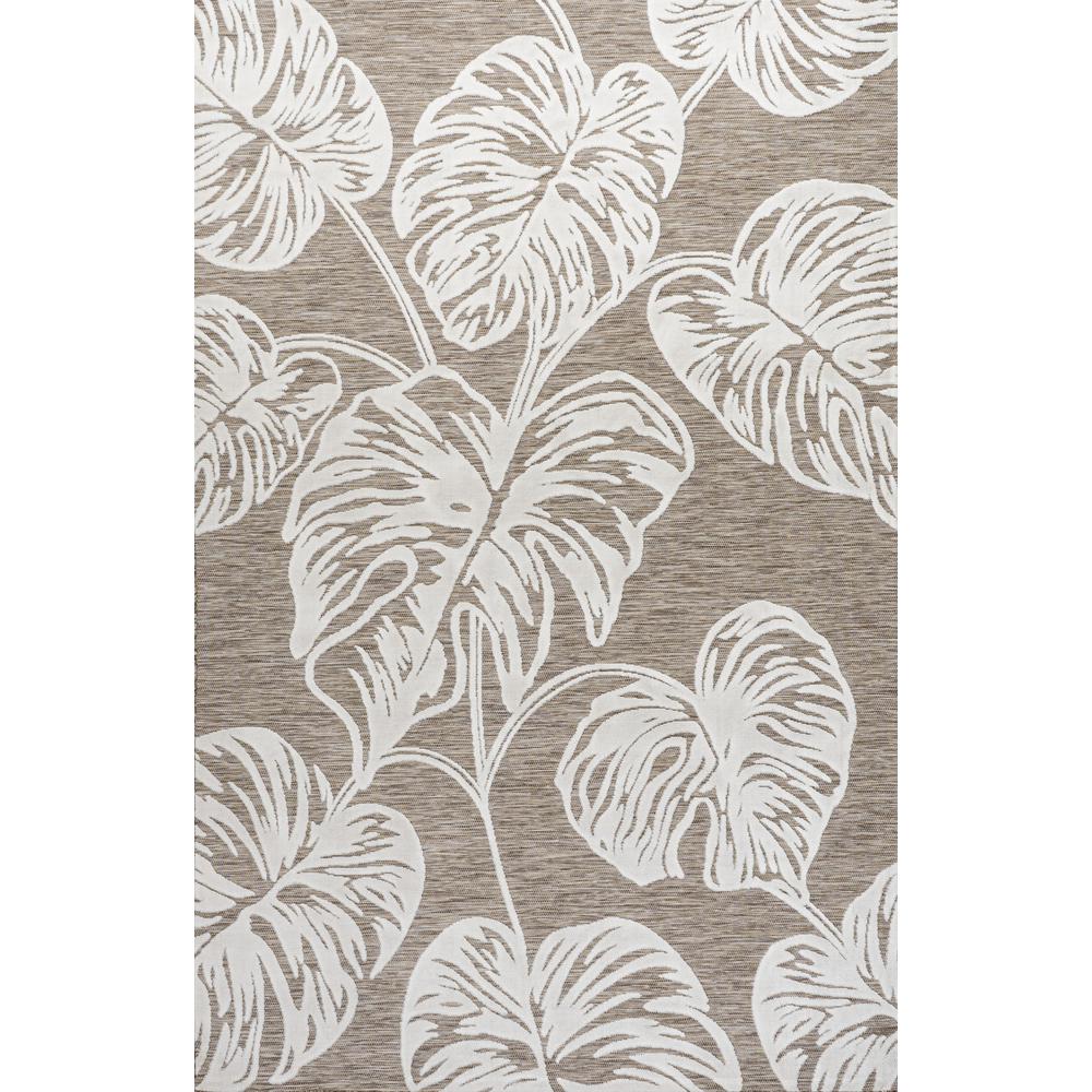 Tobago High-Low Two Tone Monstera Leaf Area Rug. Picture 2