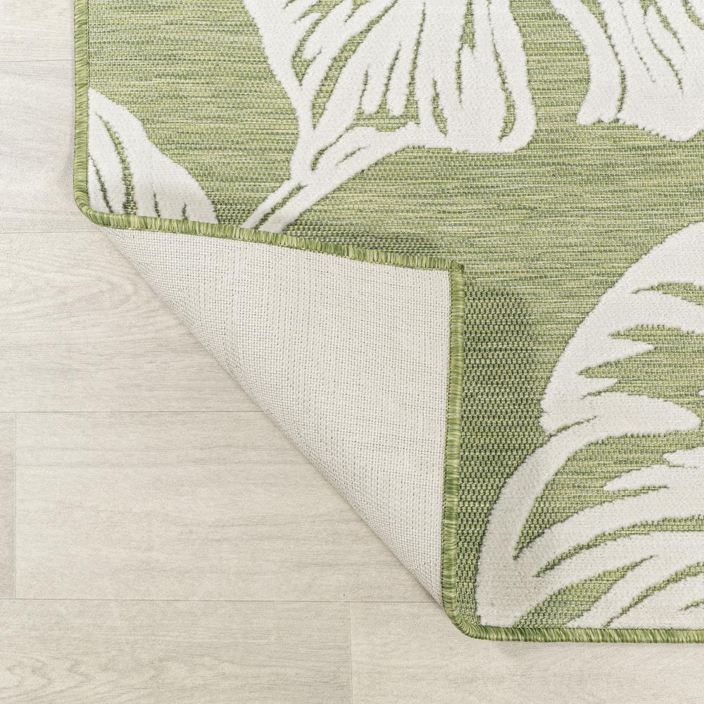 Tobago High-Low Two Tone Monstera Leaf Area Rug. Picture 7