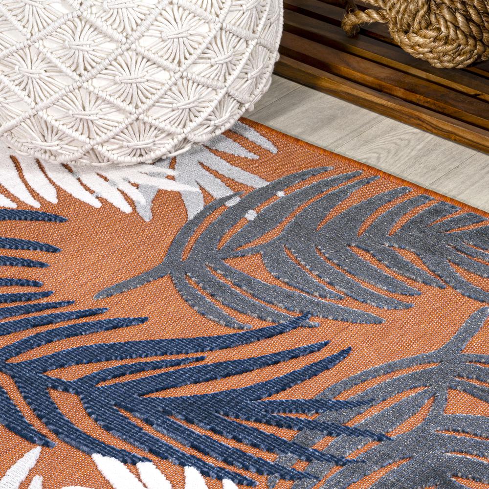 Montego High-Low Tropical Palm Area Rug. Picture 8