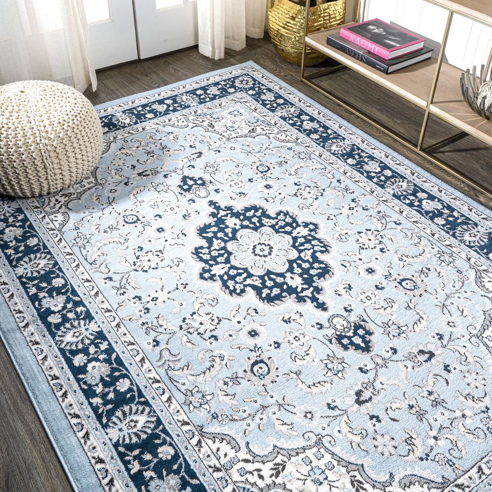 Palmette Modern Persian Floral Area Rug. Picture 13