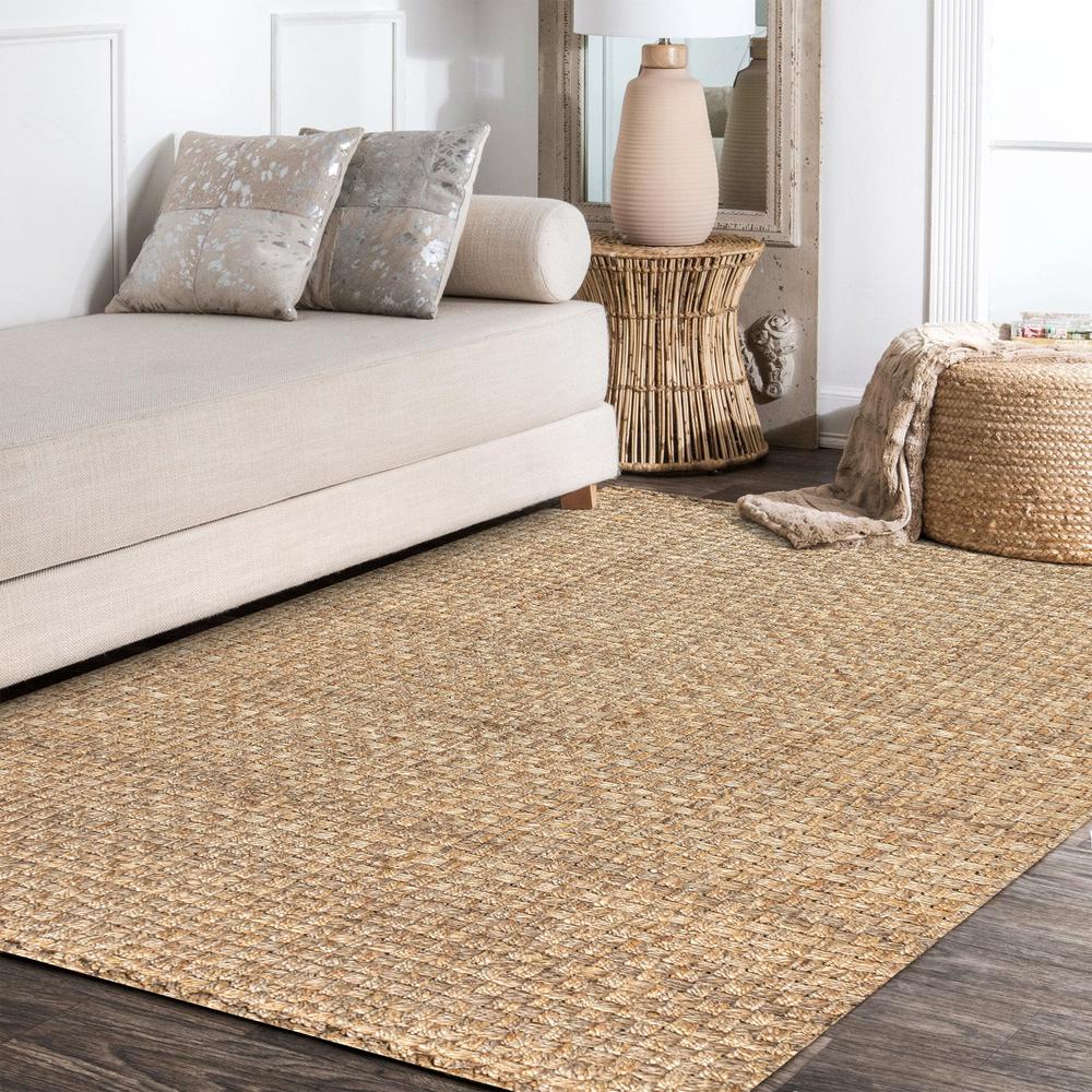 Estera Hand Woven Boucle Chunky Jute Area Rug. Picture 10