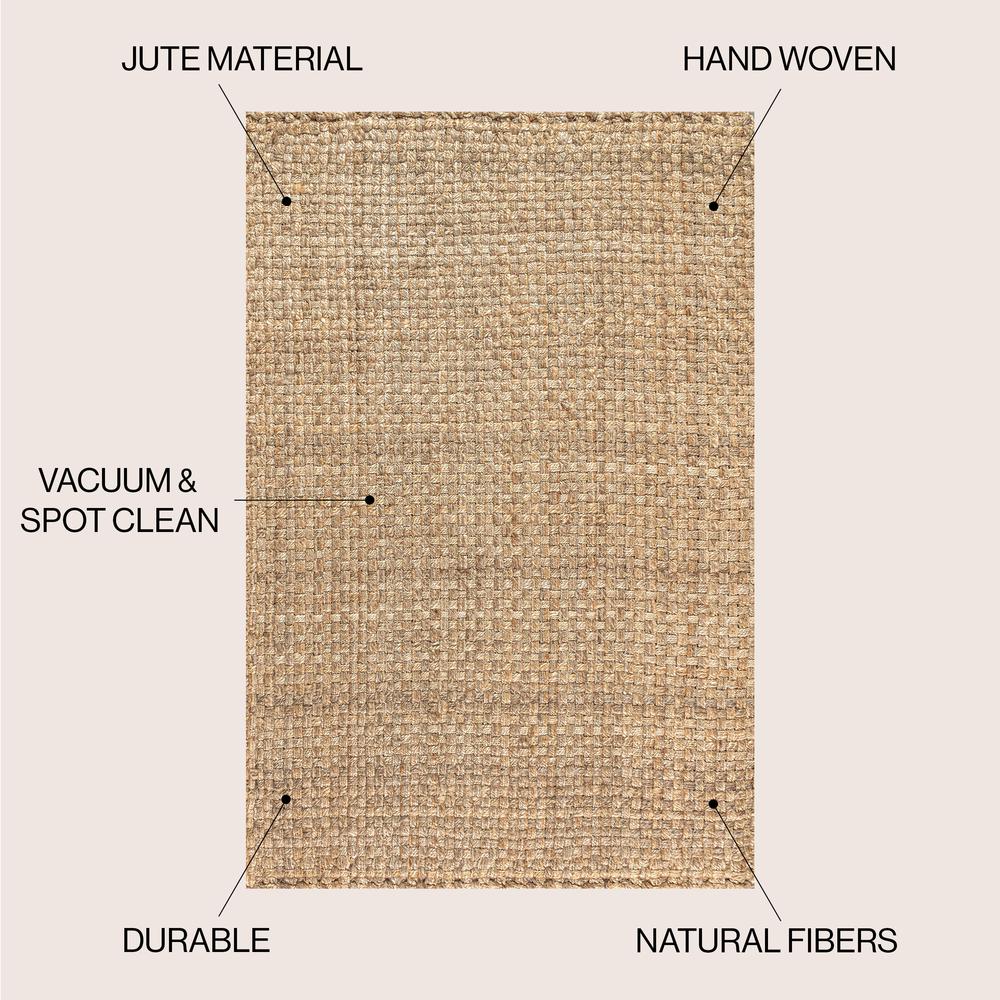 Estera Hand Woven Boucle Chunky Jute Area Rug. Picture 5