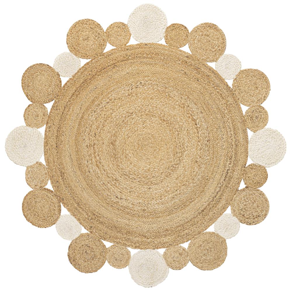 Ayana Two Tone Jute Hippy Circle Area Rug. Picture 2