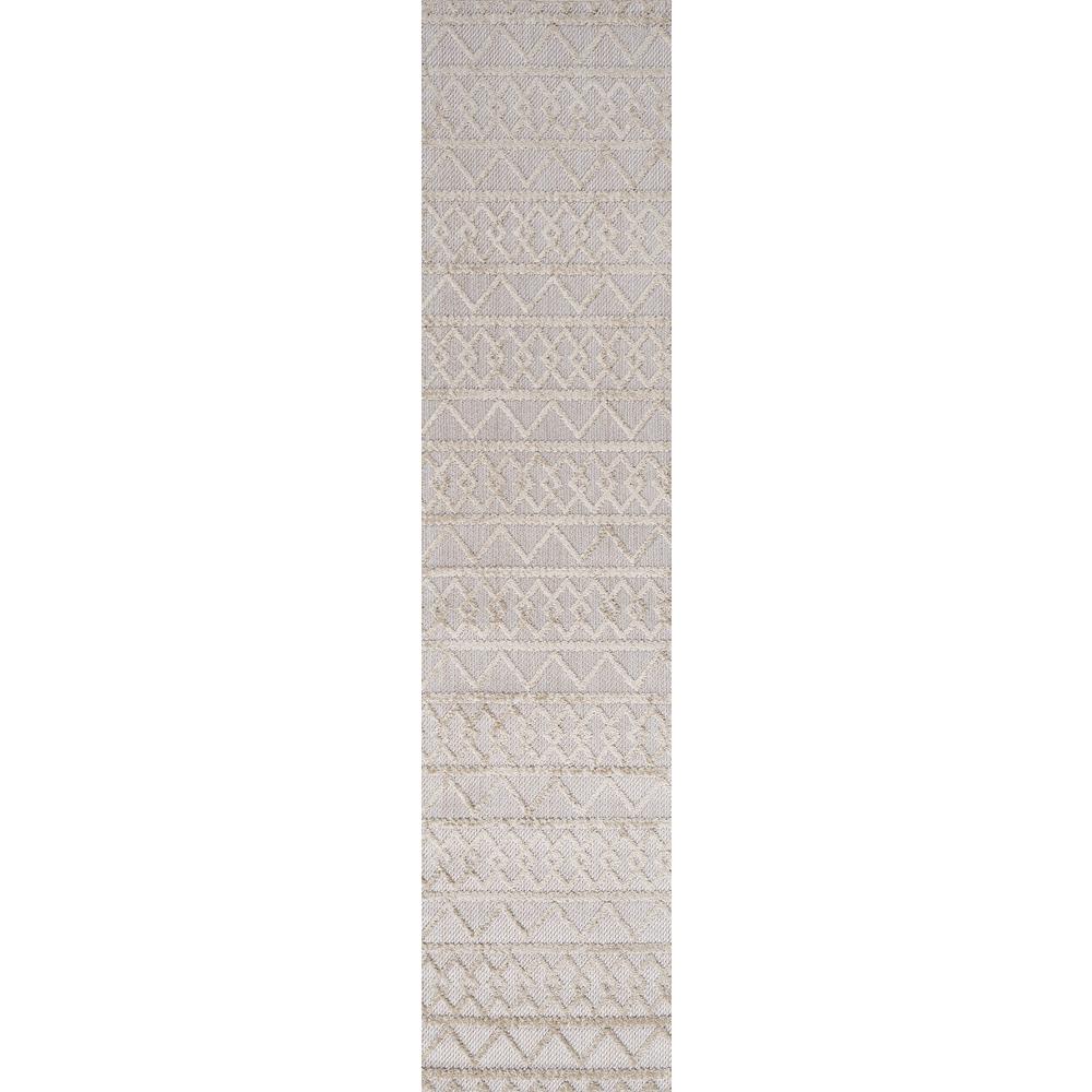 Aylan High-Low Pile Knotted Trellis Geometric Indoor/Outdoor Area Rug. Picture 2