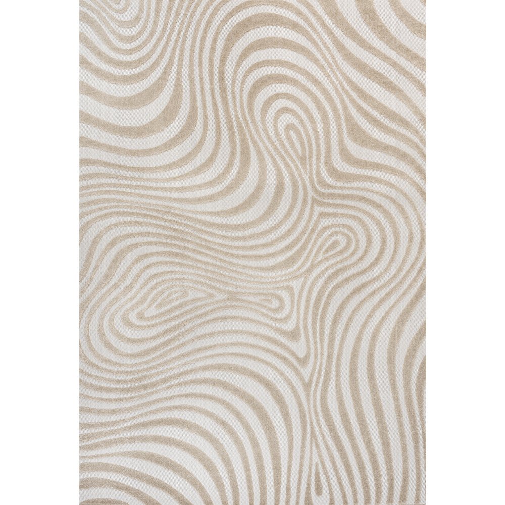 Maribo High-Low Abstract Groovy Striped Indoor/Outdoor Area Rug. Picture 1