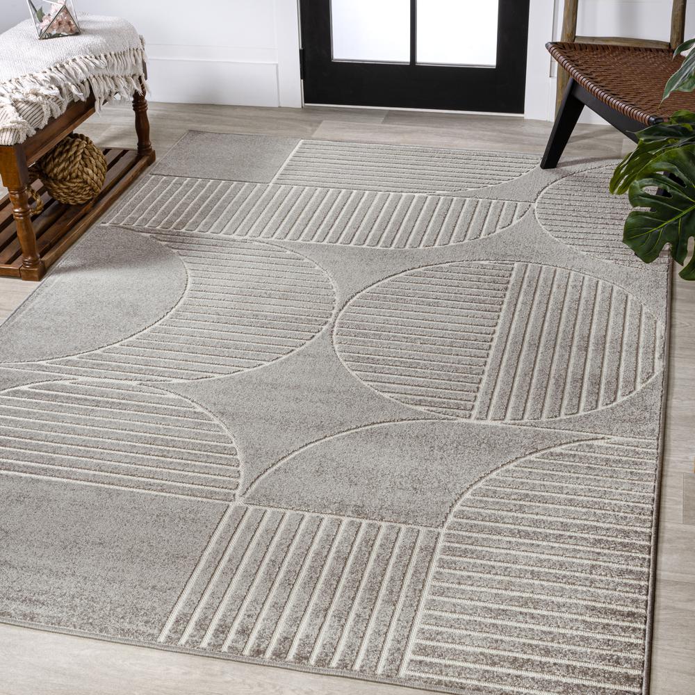 Nordby Geometric Arch Scandi Striped Area Rug. Picture 10