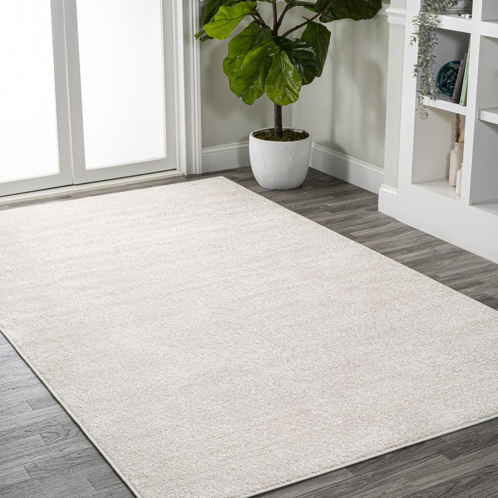 Haze Solid Low Pile Area Rug Ivory. Picture 6