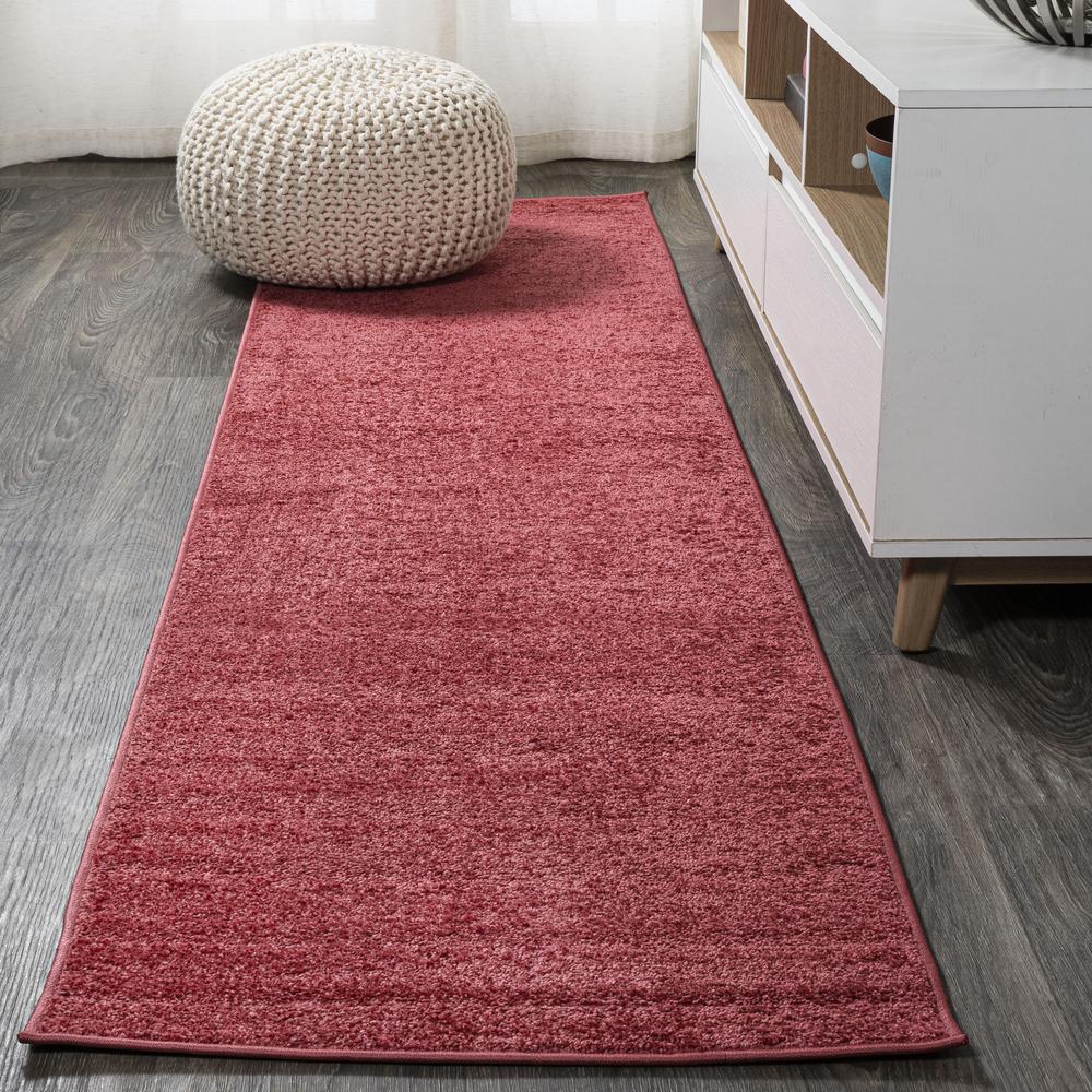 Haze Solid Low Pile Area Rug Red. Picture 11