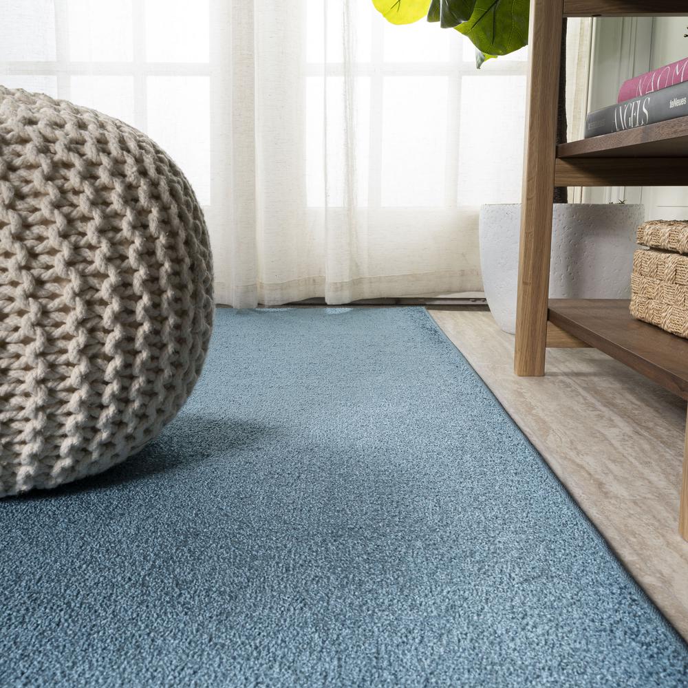 Haze Solid Low Pile Area Rug Turquoise. Picture 8