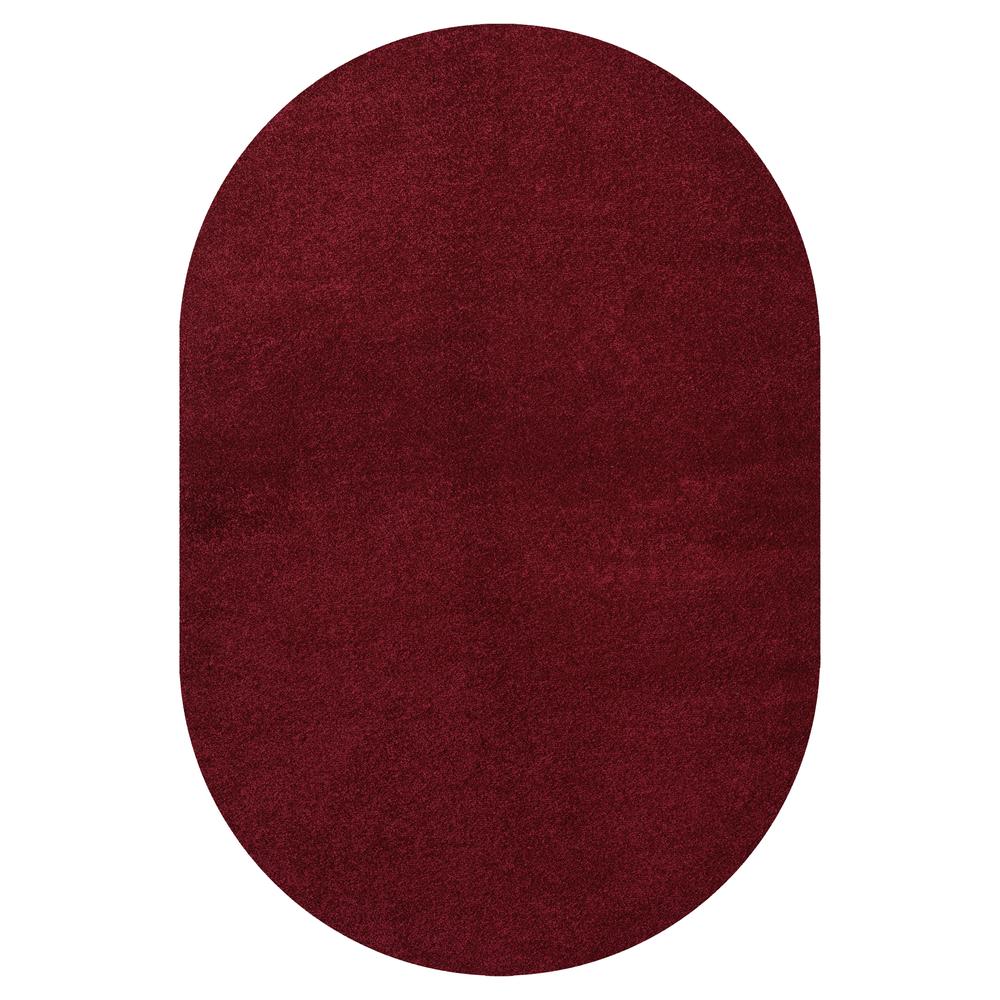 Haze Solid Low Pile Area Rug Dark Red. Picture 2