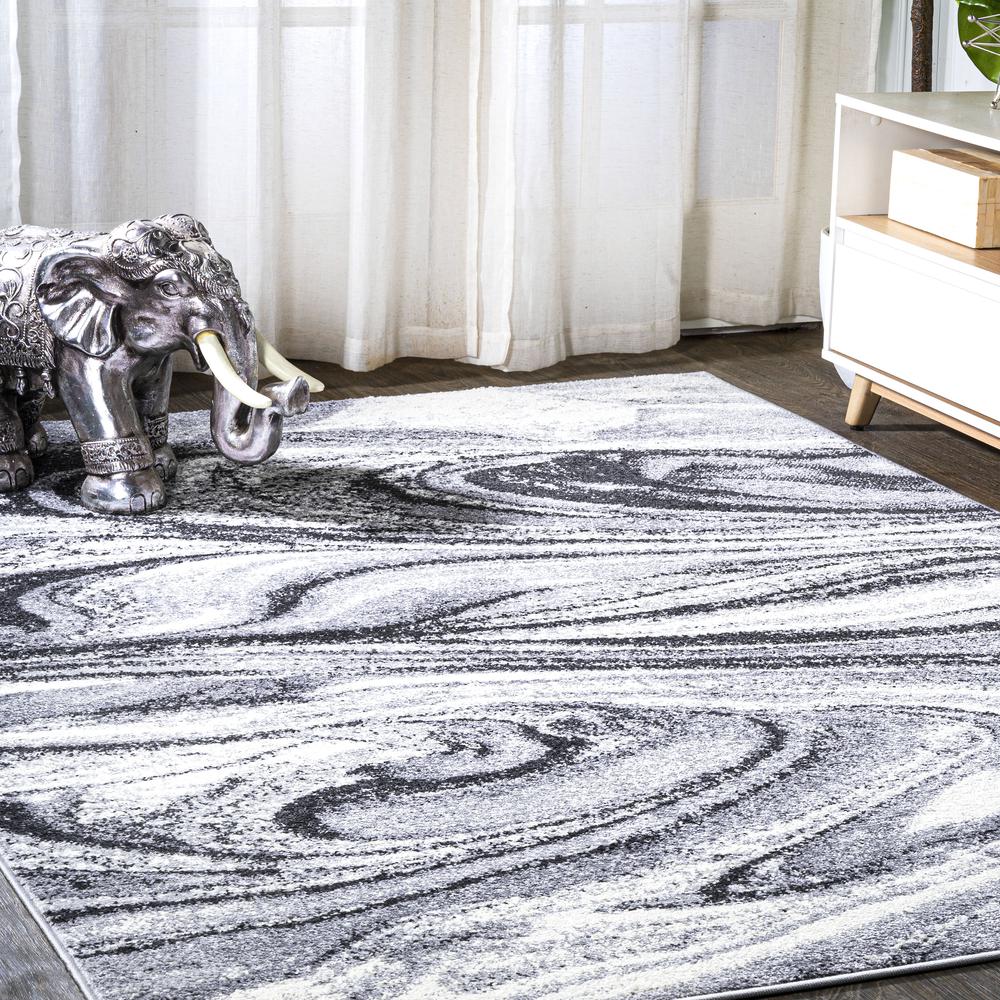 Viscon Abstract Marble Contemporary Area Rug. Picture 3