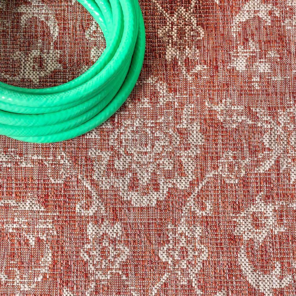 Tela Bohemian Textured Weave Floral Indoor/Outdoor Area Rug. Picture 8