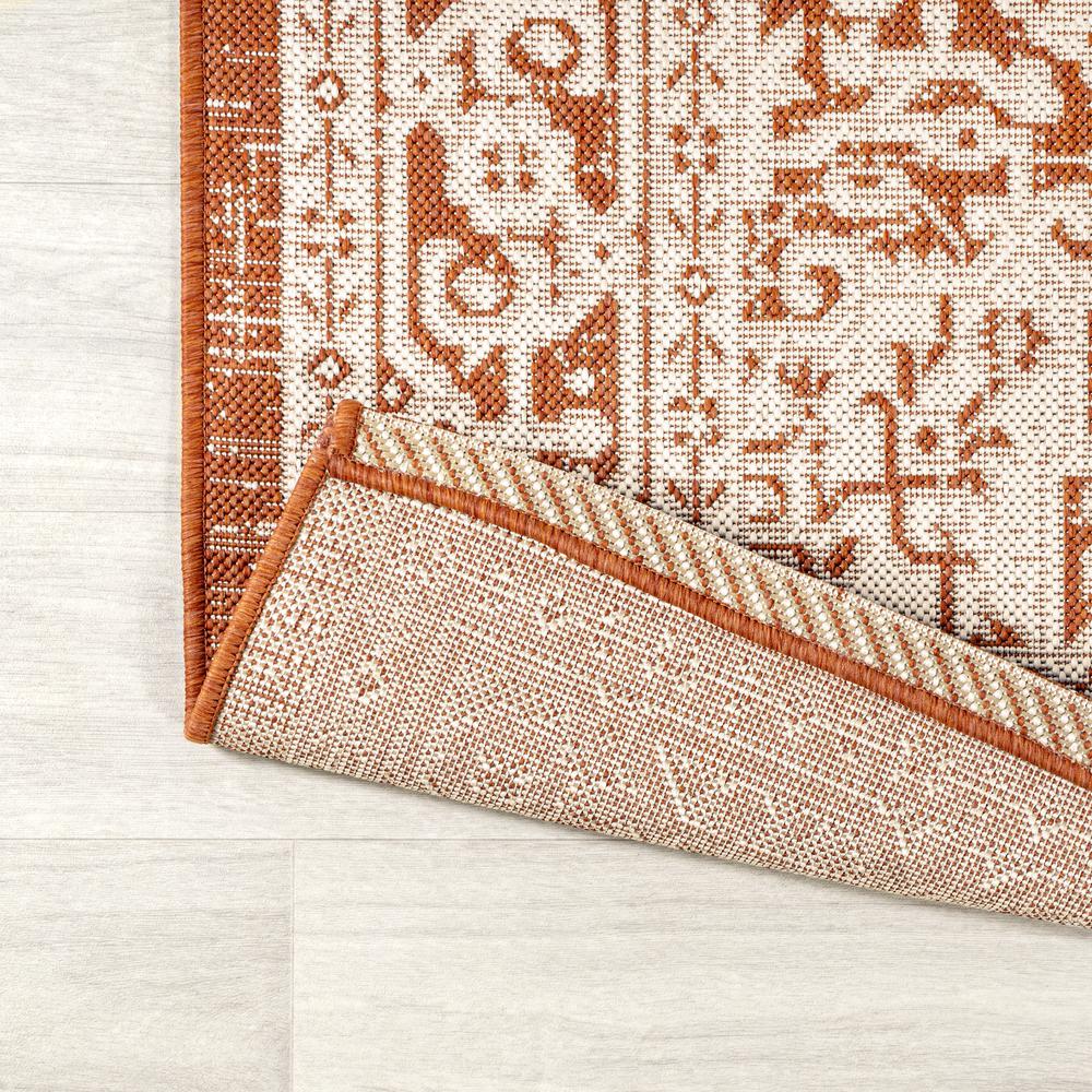 Sinjuri Medallion Textured Weave Indoor/Outdoor Area Rug. Picture 11