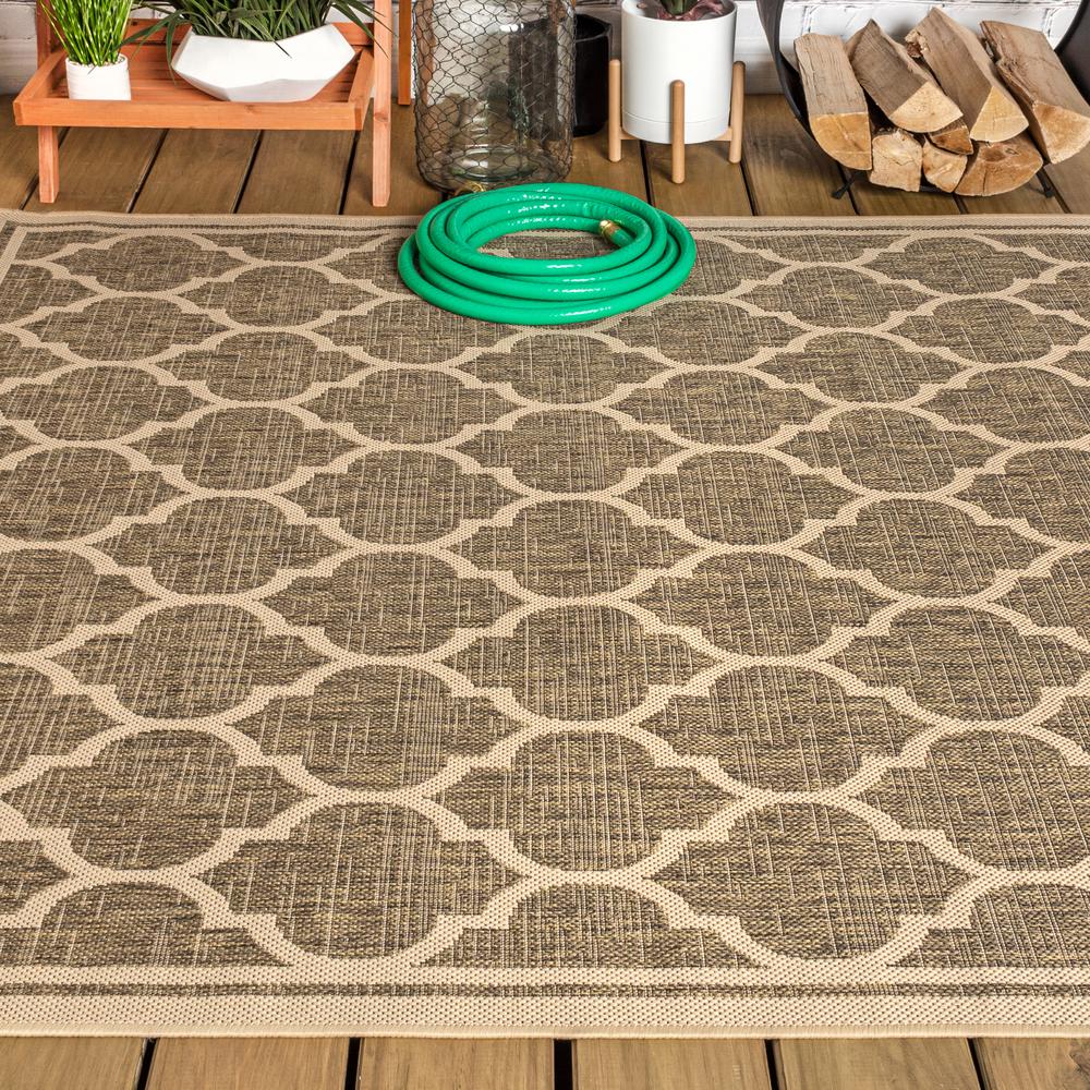 Trebol Moroccan Trellis Textured Weave Indoor/Outdoor Area Rug. Picture 15