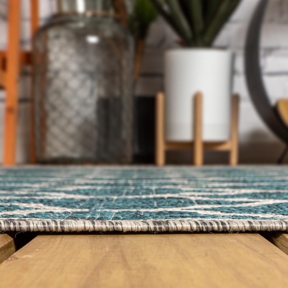 Trebol Moroccan Trellis Textured Weave Indoor/Outdoor Area Rug. Picture 14