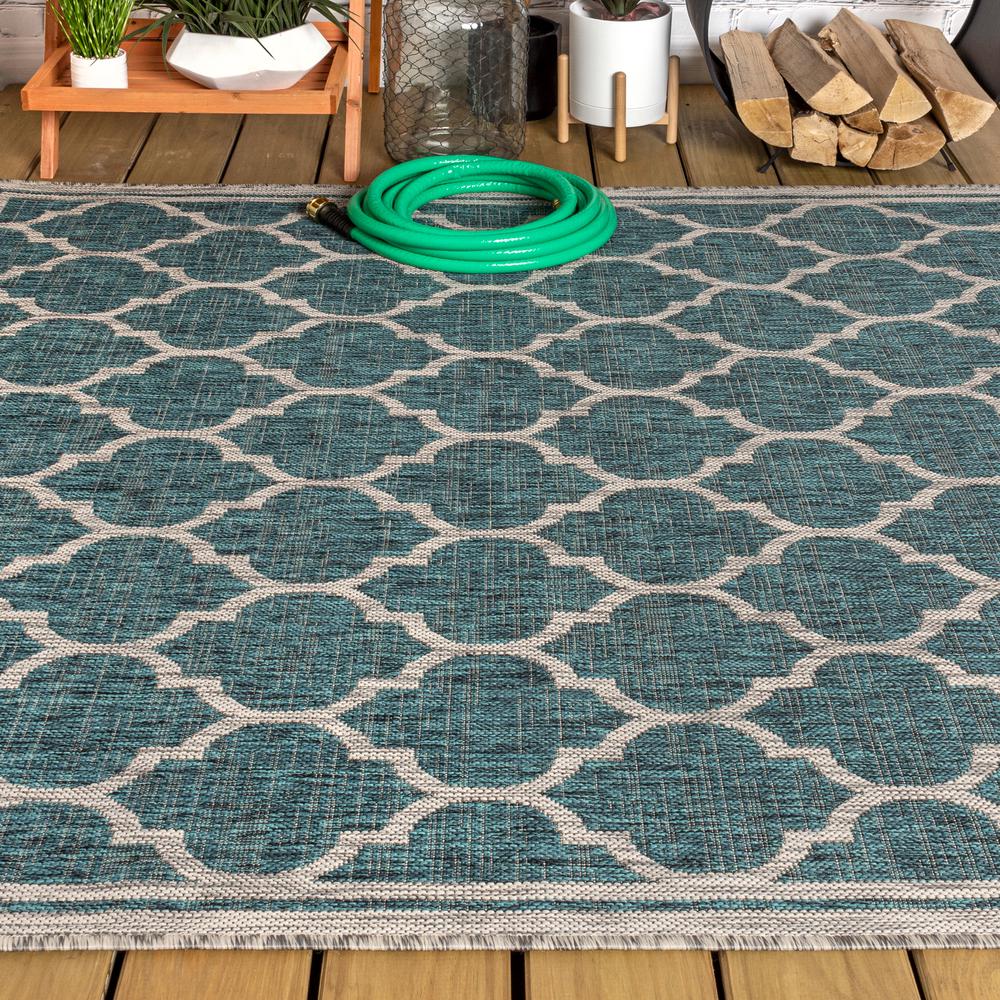 Trebol Moroccan Trellis Textured Weave Indoor/Outdoor Area Rug. Picture 15