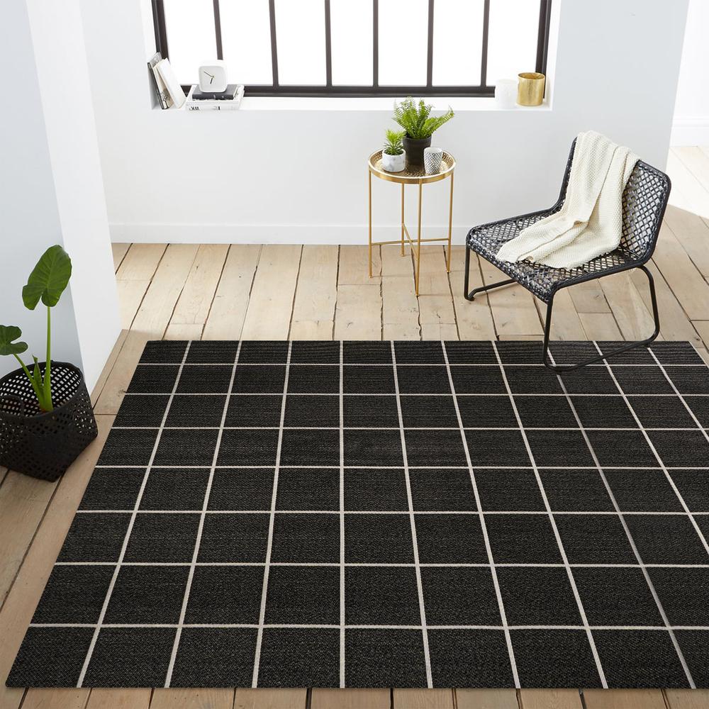 Grid Modern Squares Indoor/Outdoor Area Rug. Picture 15