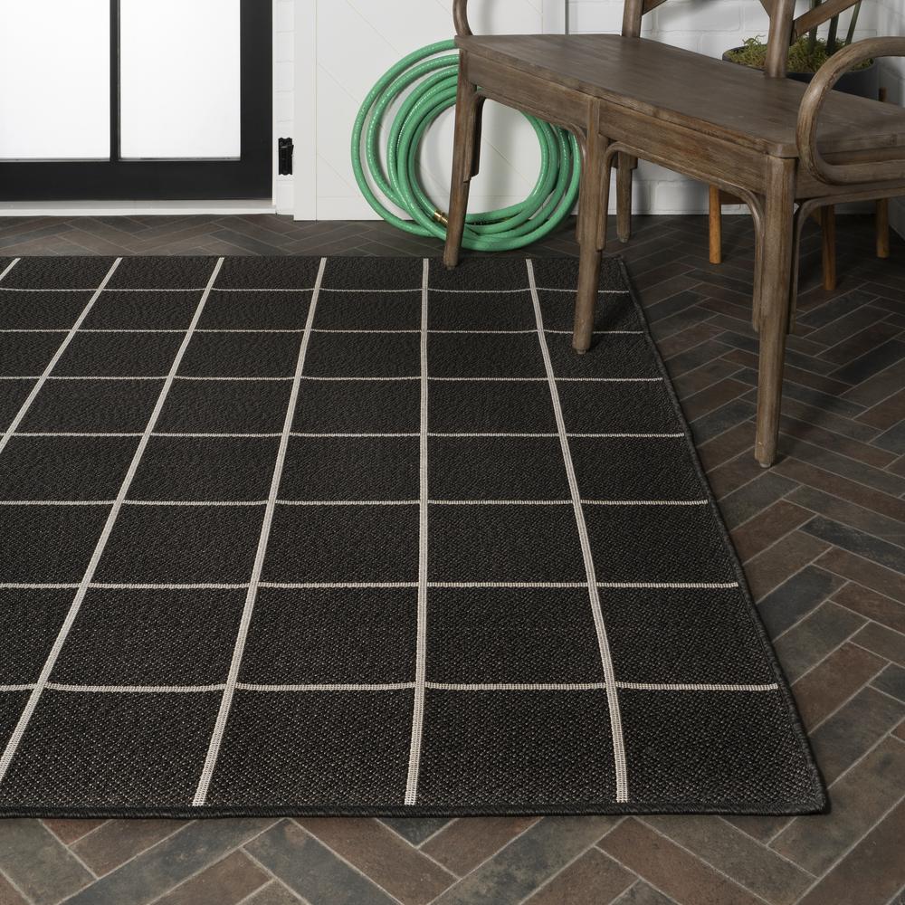 Grid Modern Squares Indoor/Outdoor Area Rug. Picture 8
