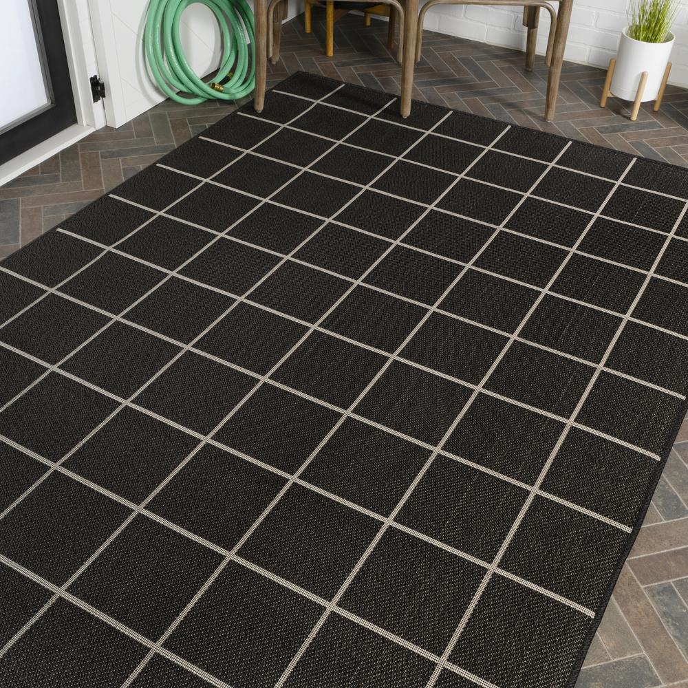 Grid Modern Squares Indoor/Outdoor Area Rug. Picture 9