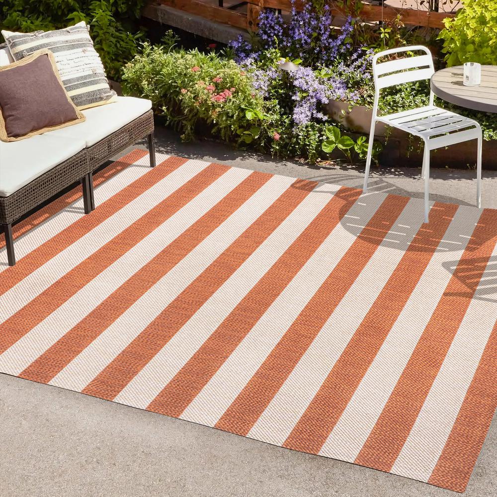Negril Two Tone Wide Stripe Indoor/Outdoor Area Rug. Picture 7