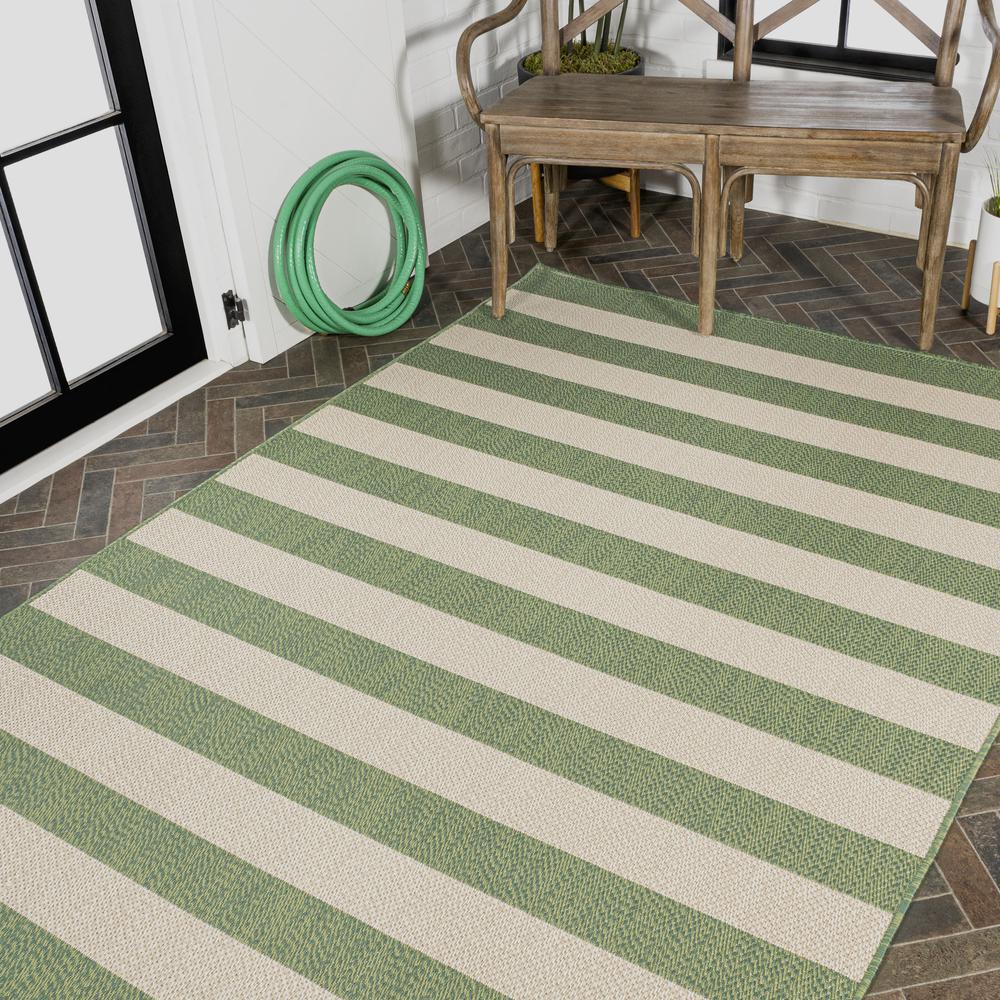 Negril Two Tone Wide Stripe Indoor/Outdoor Area Rug. Picture 9