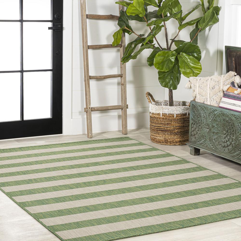 Negril Two Tone Wide Stripe Indoor/Outdoor Area Rug. Picture 6