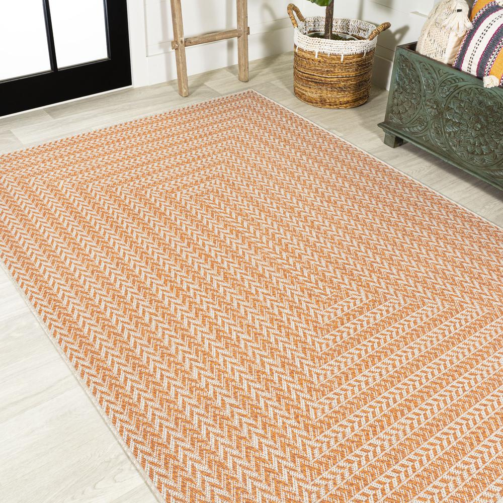 Chevron Modern Concentric Squares Indoor/Outdoor Area Rug. Picture 18