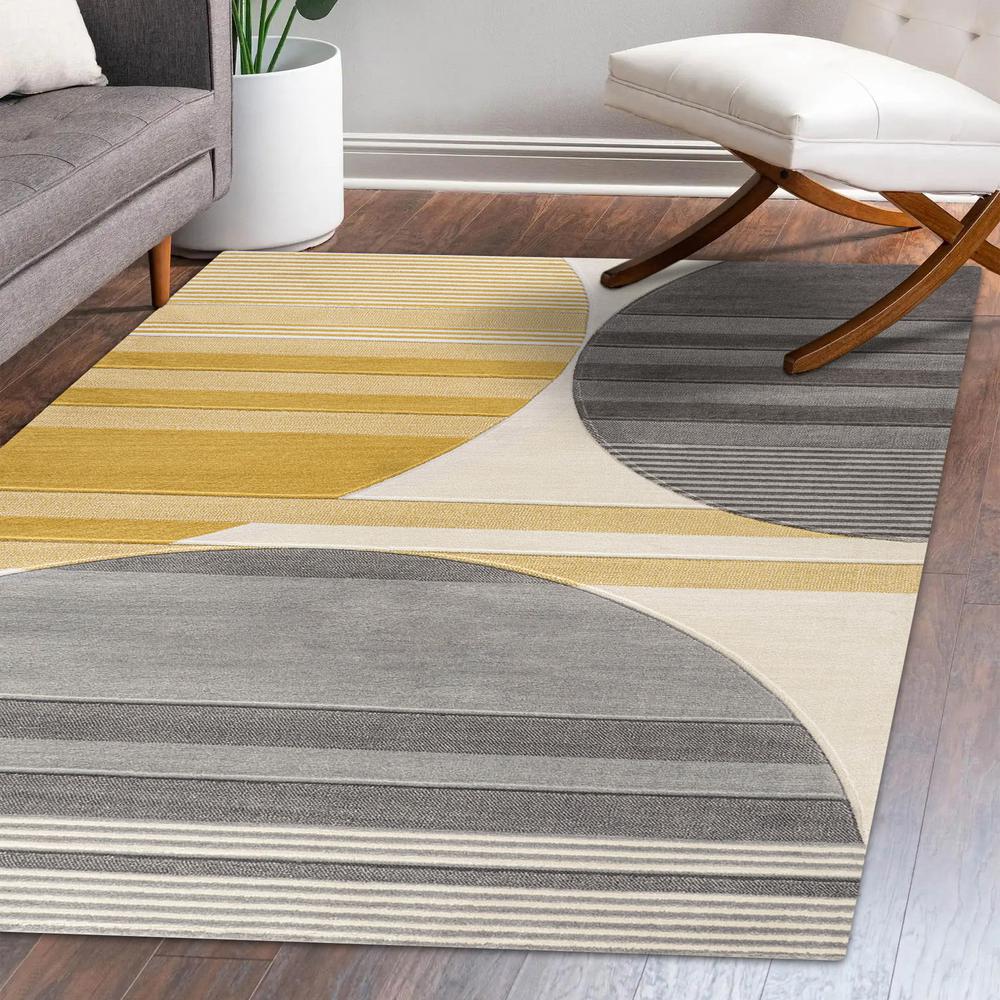Nicky Geometric Striped Circles Area Rug. Picture 11