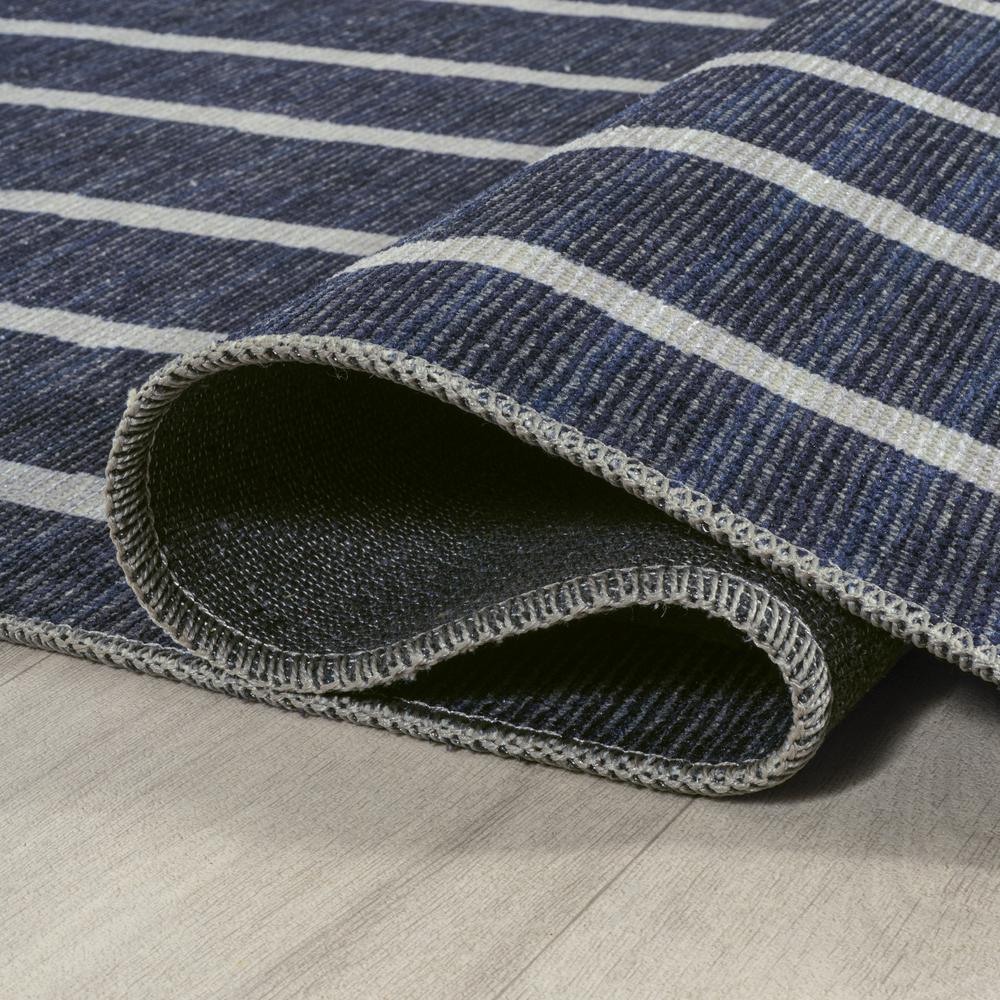 Rand Distressed Ticking Stripe Machine Washable Area Rug. Picture 10