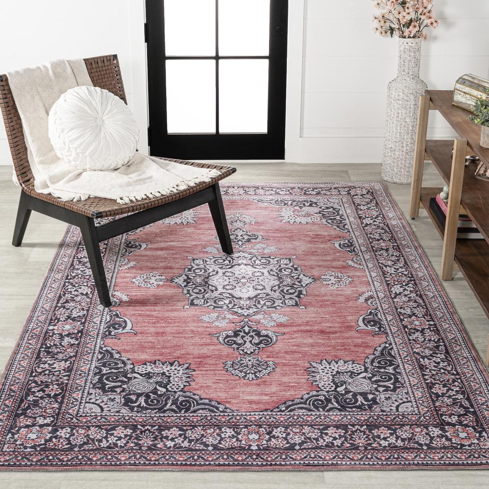 Bausch Bohemian Distressed Chenille Machine-Washable Area Rug. Picture 4