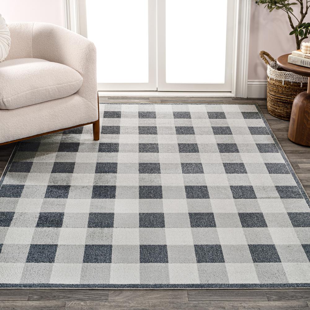 Fawning Two-Tone Striped Classic Low-Pile Machine-Washable Runner Rug. Picture 8