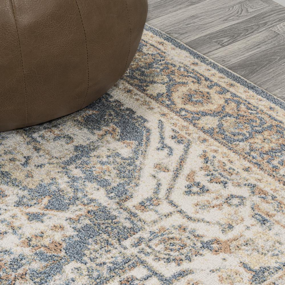 Edith Distressed Medallion Low-Pile Machine-Washable Area Rug. Picture 4
