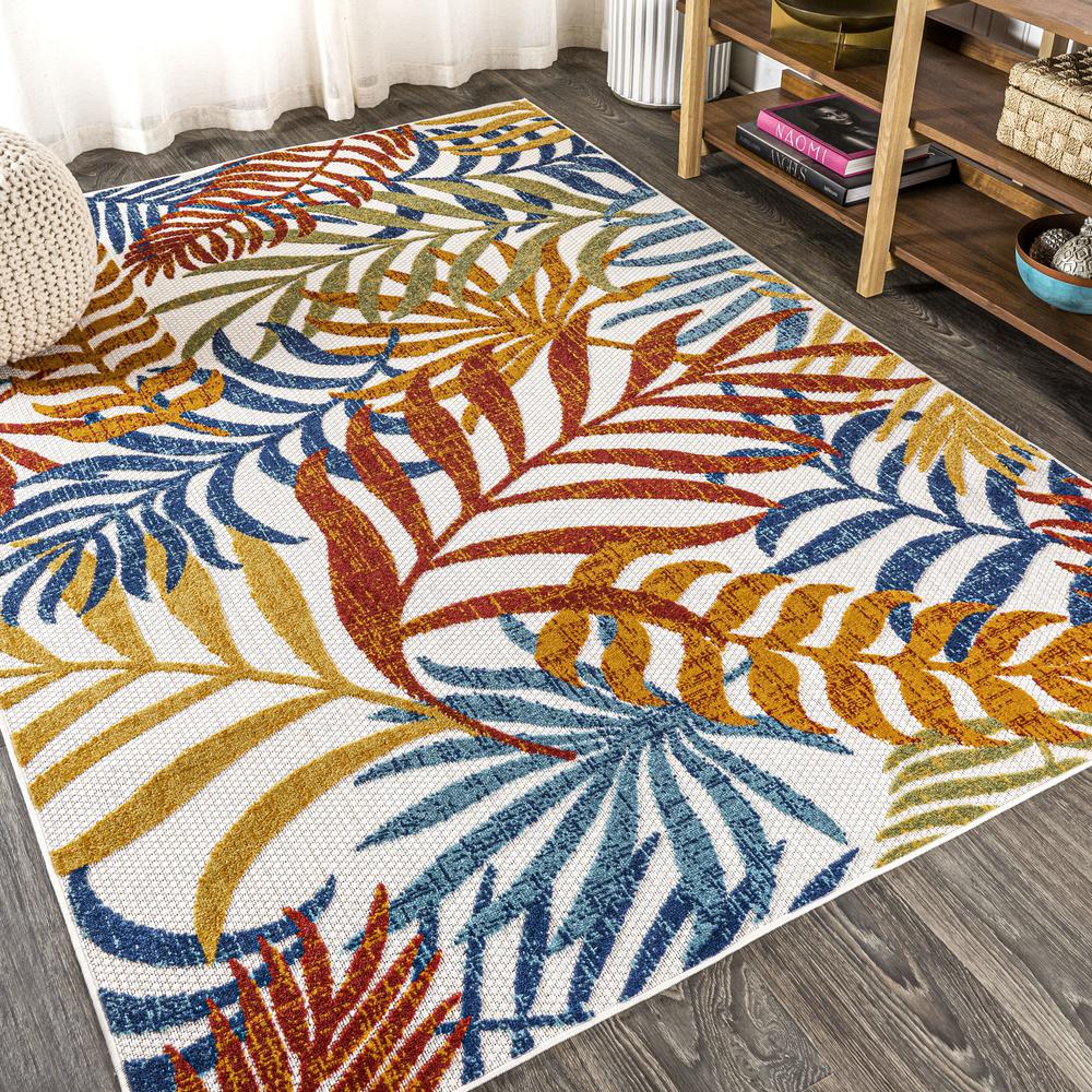 Tropics Palm Leaves Indoor/Outdoor Area Rug. Picture 5