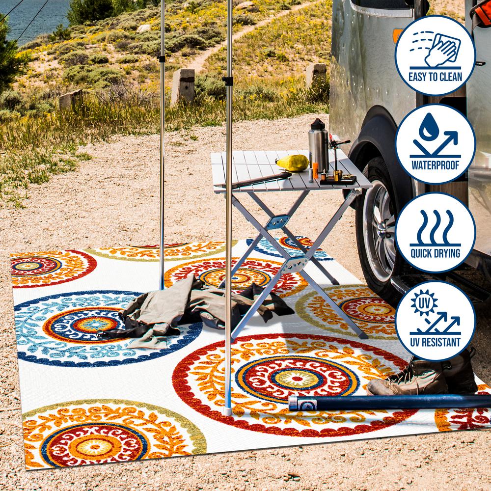 Circus Medallion High-Low Indoor/Outdoor Area Rug. Picture 19