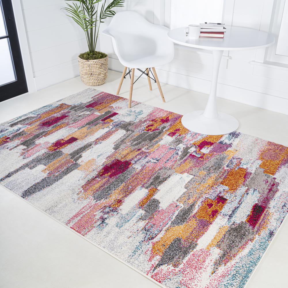 Contemporary Pop Modern Abstract Brushstroke Area Rug. Picture 5