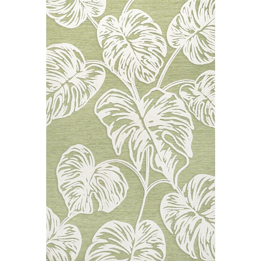 Tobago High-Low Two Tone Monstera Leaf Area Rug. Picture 1