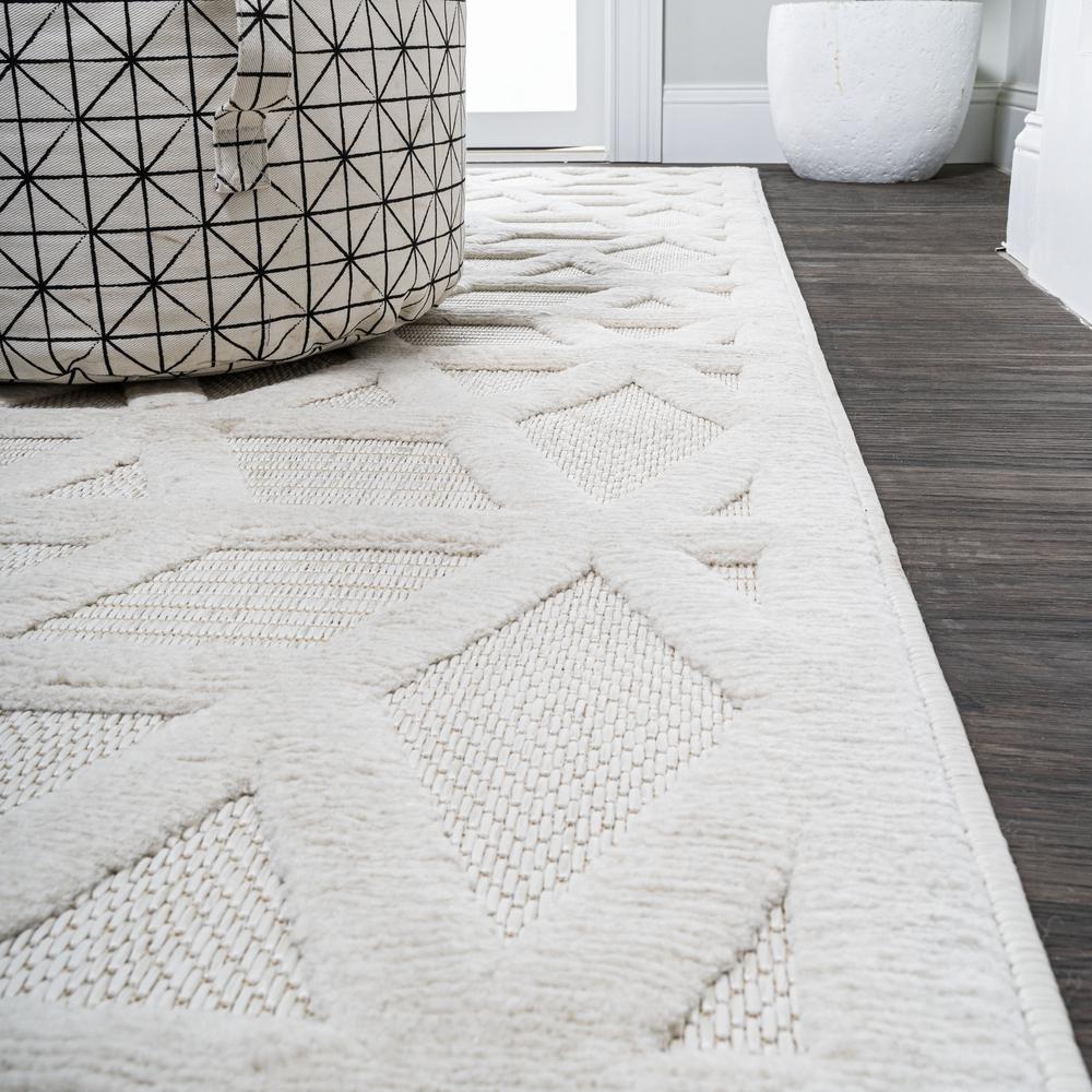 Talaia Neutral Geometric Indoor/Outdoor Area Rug. Picture 8