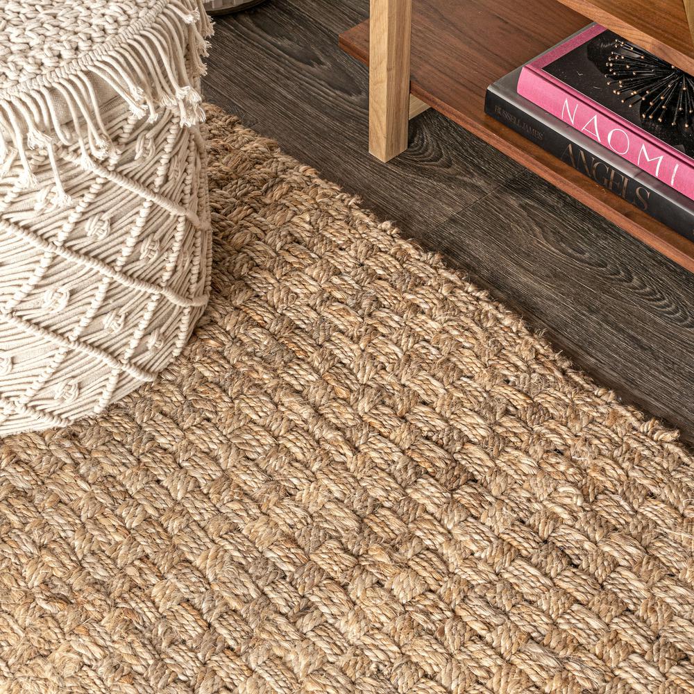 Estera Hand Woven Boucle Chunky Jute Area Rug. Picture 8