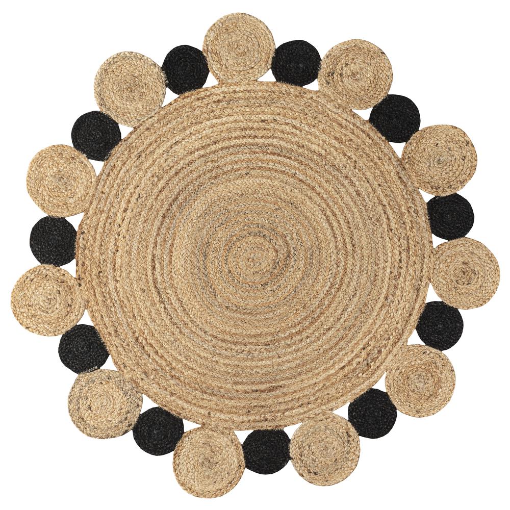 Ayana Two Tone Jute Hippy Circle Area Rug. The main picture.