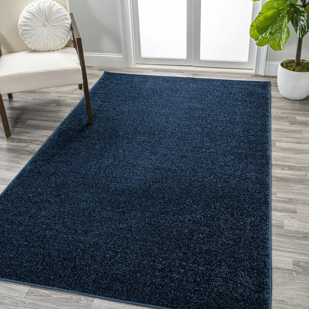 Haze Solid Low Pile Area Rug Navy. Picture 3