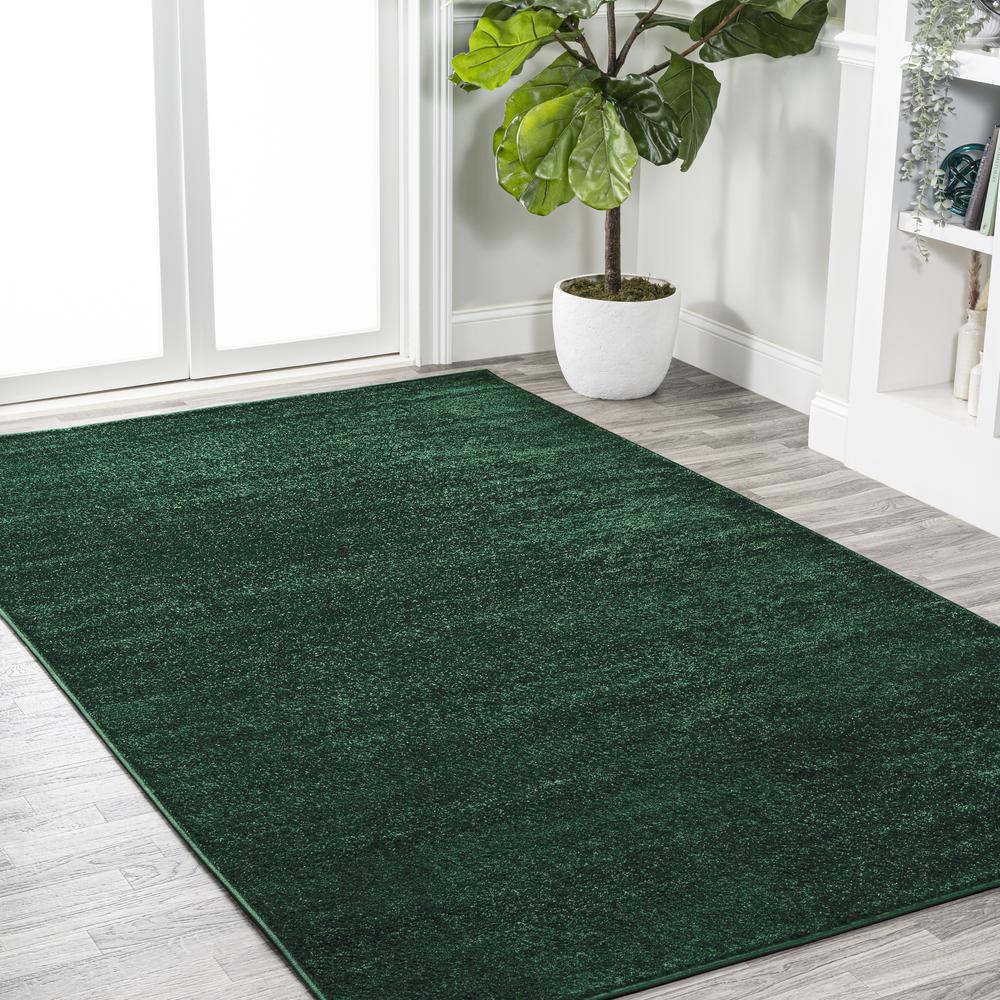 Haze Solid Low Pile Area Rug Emerald. Picture 6