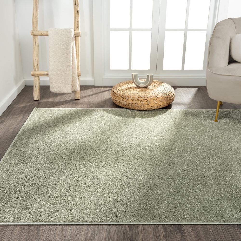 Haze Solid Low Pile Area Rug Green. Picture 4