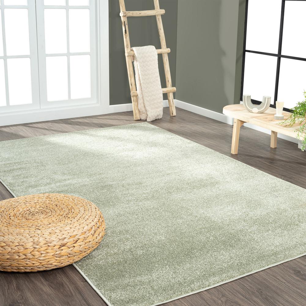 Haze Solid Low Pile Area Rug Green. Picture 6