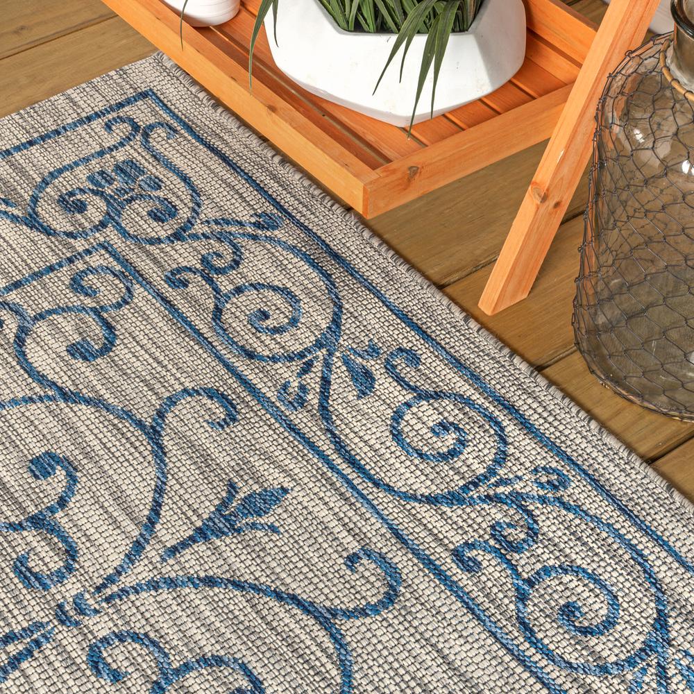 Charleston Vintage Filigree Textured Weave Indoor/Outdoor Area Rug. Picture 9