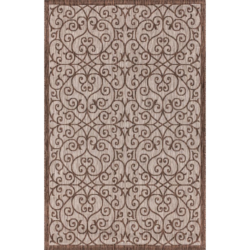 Madrid Vintage Filigree Textured Weave Indoor/Outdoor Area Rug. The main picture.
